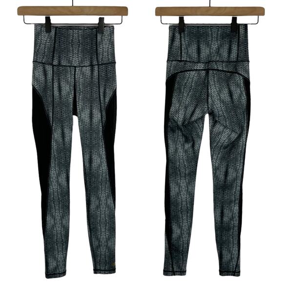 Aurum | XS/S Gray & Black Reptile Snake Print High Waist Full Length Leggings - Picture 1 of 9